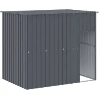 vidaXL Hundehütte mit Dach Anthrazit 214x153x181 cm Verzinkter Stahl