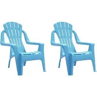 vidaXL Kinder-Gartenstühle 2 Stk. Blau 37x34x44 cm PP Holzoptik