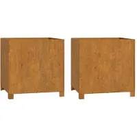 vidaXL Pflanzkübel mit Beinen 2 Stk. Rostig 50x50x50 cm Cortenstahl