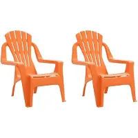 vidaXL Kinder-Gartenstühle 2 Stk. Orange 37x34x44 cm PP Holzoptik