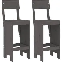 vidaXL Barhocker 2 Stk. Grau 40x48,5x115,5 cm Massivholz Kiefer