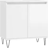 vidaXL Badschrank Hochglanz-Weiß 58x33x60 cm Holzwerkstoff