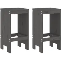 vidaXL Barhocker 2 Stk. Grau 40x36x75 cm Massivholz Kiefer