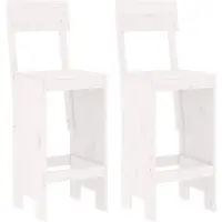 vidaXL Barhocker 2 Stk. Weiß 40x48,5x115,5 cm Massivholz Kiefer