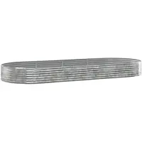vidaXL Hochbeet Verzinkter Stahl 373x140x36 cm Silbern