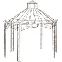 vidaXL Gartenpavillon Antik-Braun 400x258x378 cm Eisen