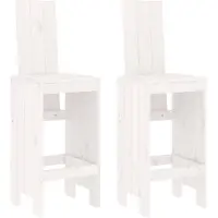 vidaXL Barhocker 2 Stk. Weiß 40x42x120 cm Massivholz Kiefer