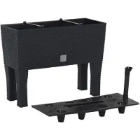 vidaXL Hochbeet Anthrazit 60x25x46 cm PP-Rattan