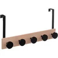 5 Five Hakenleiste in Schwarz/ Hellbraun - (B)50 x (H)24 x (T)11 cm - onesize