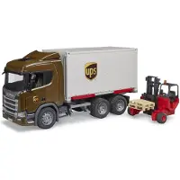 BRUDER LKW - UPS Scania Super 560R m. Gabelstapler - 03582 - - One Size - Autos