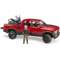 BRUDER Auto - RAM 2500 m. Ducati Scrambler Motorrad - 02502 - - One Size - Autos