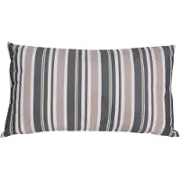 Beliani Gartenkissen 2er Set Dunkelblau-Beige Polyester Rechteckig70 x 40 cm gestreift für Outdoor Terrasse Balkon Innenbereich