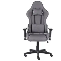 Beliani Bürostuhl Dunkelgrau Sotffbezug Höhenverstellbar Drehbar Verstellbare Armlehnen Wippmechanismus Regulierbare Rückenlehne Modern Gaming Stuhl