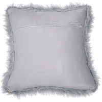 Beliani Dekokissen Felloptik blau / grau 42 x 42 cm 2er Set LUBHA