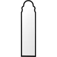 Beliani Stehspiegel Schwarz mit dekorativem Rahmen 40 x 150 cm Rustikal Ganzkörper für Ecke Schlafzimmer Garderobe Bad Wohnzimmer