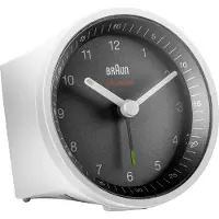 Braun BC07WB-DCF, Quarzwecker, Rund, Schwarz, Weiß, Analog, Akku, AA