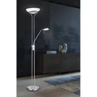 FISCHER&HONSEL GMBH LED Stehlampe Pool, dimmbar, alu / grau / zink, für Wohn- / Esszimmer, Metall, Modern, LED Stehlampe