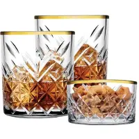 Pasabahce Timeless Golden Touch Gläser und Schale Set Kristall 96818
