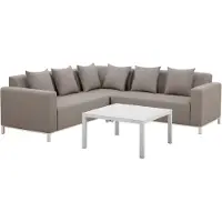 Beliani Rechtsseitig Lounge Set BELIZE Taupe 223x223x75