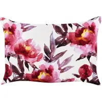 Beliani Gartenkissen 2er Set Weiß u. Rosa Stoffbezug mit Füllung Rechteckig 40x60 cm Blumenmuster Modernes Design Outdoor Terrasse Balkon Dekokissen