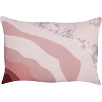 Beliani Gartenkissen 2er Set Pastellrosa 40 x 60 cm Rechteckig Abstraktes Motiv für Garten Terrasse Outdoor Wasserabweisend
