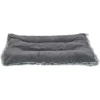 Beliani Tierbett Grau 60 x 45 cm aus weichem Samtstoff mit Quasten Hundekissen aus Polyester für Hunde, sowie Katzen Wohnzimmer Flur Schlafzimmer