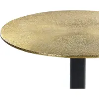 Beliani Beistelltisch Gold Aluminium Rund 36 cm Antik-Optik mit Schwarzem Säulenfuß Modern Einbeinig Wohnzimmer Ausstattung Möbel Blumenständer