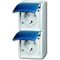 Busch-Jaeger 2084-0-0719, CEE 7/3, 2P+E, Blau, Weiß, IP44, 250 V, 16 A