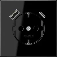 JUNG SCHUKO Steckdose mit USB Typ AC LS1520-15CASW (LS1520-15CASW)