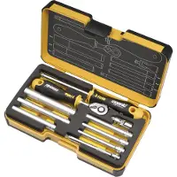 Felo Werkzeugsatz 1/4 mit ERGONIC Ratsche, M-Tec Steckschlüsseln und Adaptern in XL-Strongbox, 10-teilig
