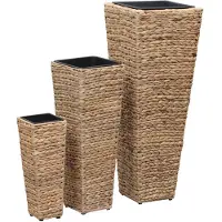 vidaXL Blumenkübel 3 Stk. Wasserhyazinthe Braun