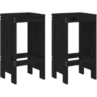 vidaXL Barhocker 2 Stk. Schwarz 40x36x75 cm Massivholz Kiefer
