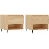vidaXL Couchtische 2 Stk. Sonoma-Eiche 50x46x50 cm Holzwerkstoff