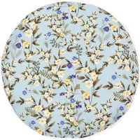 Beliani Gartenkissen 2er Set Blau Stoffbezug mit Füllung 40 cm Rund Blumenmuster Modern Streukissen Dekokissen für Garten Terrasse Balkon Outdoor