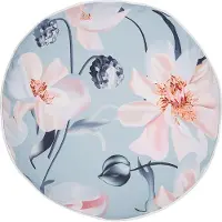 Beliani 2er Set Gartenkissen Blau Polyester Blumenmuster 40 cm Moderne Dekoration für den Außenbereich Wasserbeständig