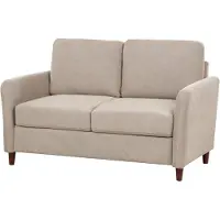 Beliani Sofa Set Taupe Stoff 5-Sitzer Gepolstert mit Stauraum für 5 Personen Modernes Retro Design Couch Wohnzimmermöbel