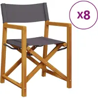 vidaXL Klappbare Gartenstühle 8 Stk. Dunkelgrau Stoff