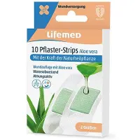 Lifemed 10 Pflaster-Strips weiß 'Aloe vera' 2 Größen 120 St