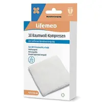 Lifemed Baumwoll-Kompressen 9,5 cm x weiß 4-lagig 96x10 St