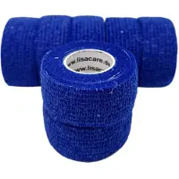 LisaCare latexfreie, kohäsive Fingerpflaster 2,5cm - Blau 7 St Pflaster