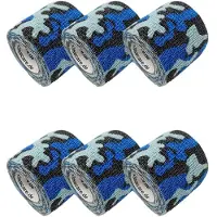 LisaCare Fixierpflaster 5cm - Camouflage Blau 6 St Bandage(s)