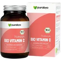 Purabyo BIO Vitamin C | Aus Acerola und Camu Kontrolliert-biologisch Glas statt Plastik 120 St Kapseln