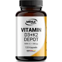 Wehle Sports Vitamin D3 K2 Kapseln - 5000 IE & 200µg 120 St