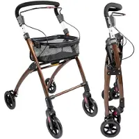 LÖSCH REHA Casa Soft Rollator schmal für Wohnung & Innenbereich Braun 1 St
