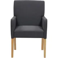 Beliani Polsterstuhl Sessel Esszimmer Dunkelgrau Polyester 58x60x89 cm Modern Trendy