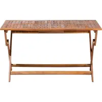 Beliani Gartentisch braun Akazienholz 140x75 cm Terrasse Outdoor