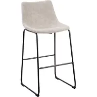 Beliani Stilvoller Barstuhl 2er Set Beige Stoff/Metall 100 cm Retro