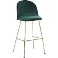 Beliani Trendy Barstuhl Grün Gold Samtstoff Metall Glamour Look Modern Esszimer Wohnzimmer