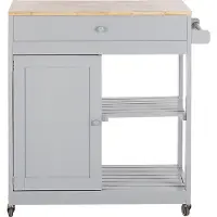 Beliani Servierwagen Grau Gummibaumholz MDF 4 Fächer 1 Schublade Landhausstil Modern Elegant Multifunktional Wonzimmer