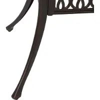 Beliani Gartentisch dunkelbraun Aluminium runde Form Bistro Retro-Optik